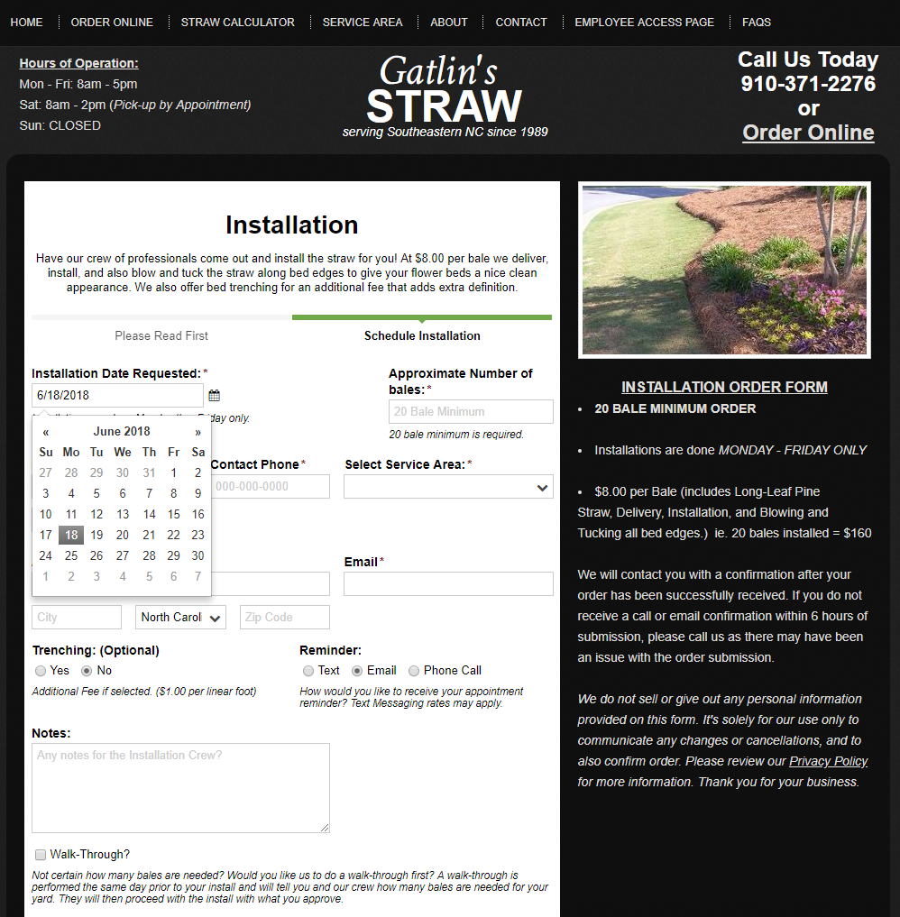Gatlin's Straw uses Cognito Forms for their online ordering system.