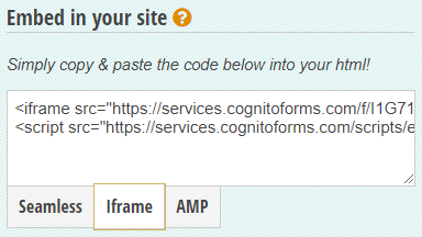 Iframe embed in your site option.