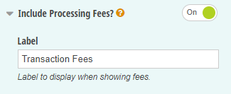 Include processing fees labeled as transaction fees.