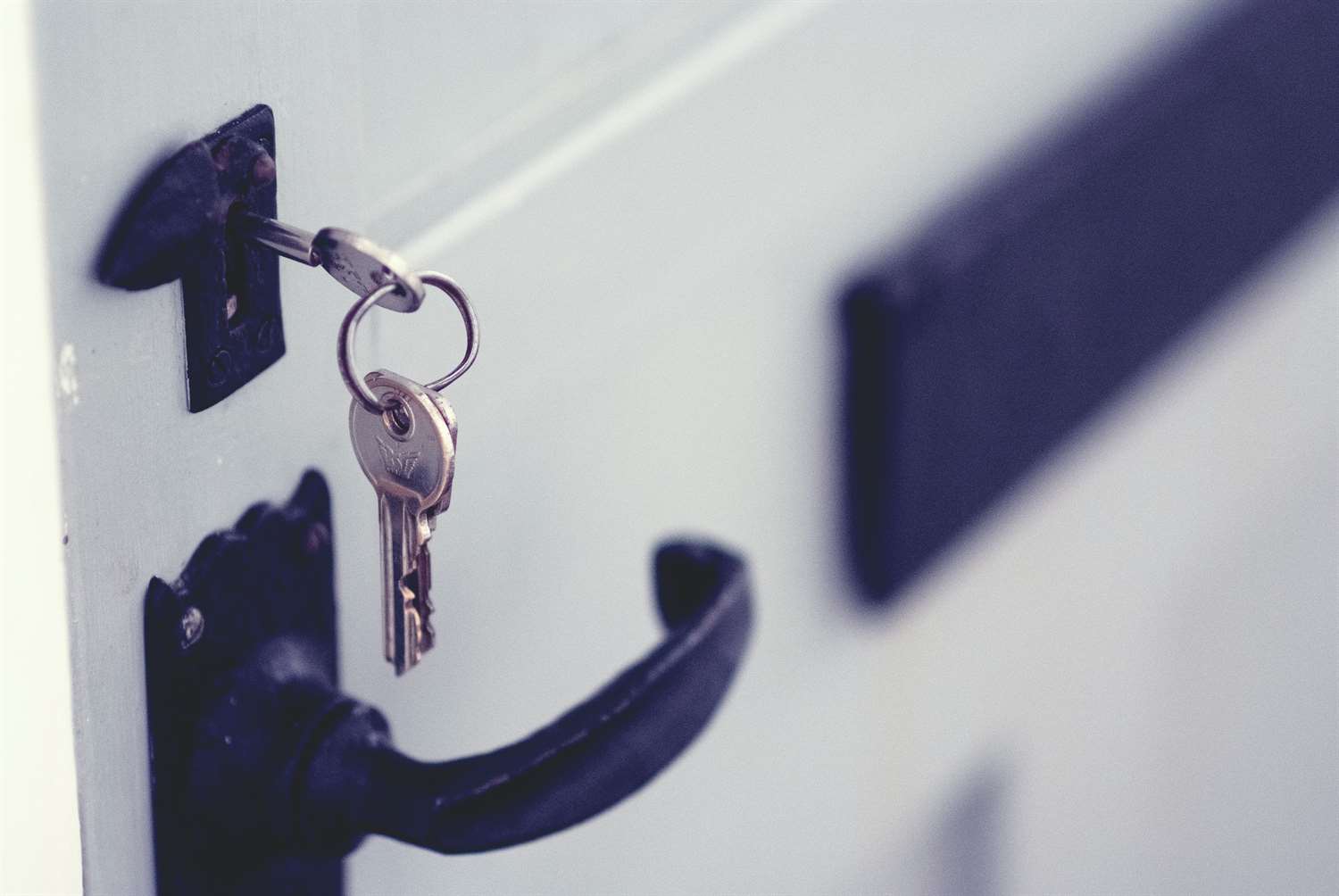 Key in a door lock.