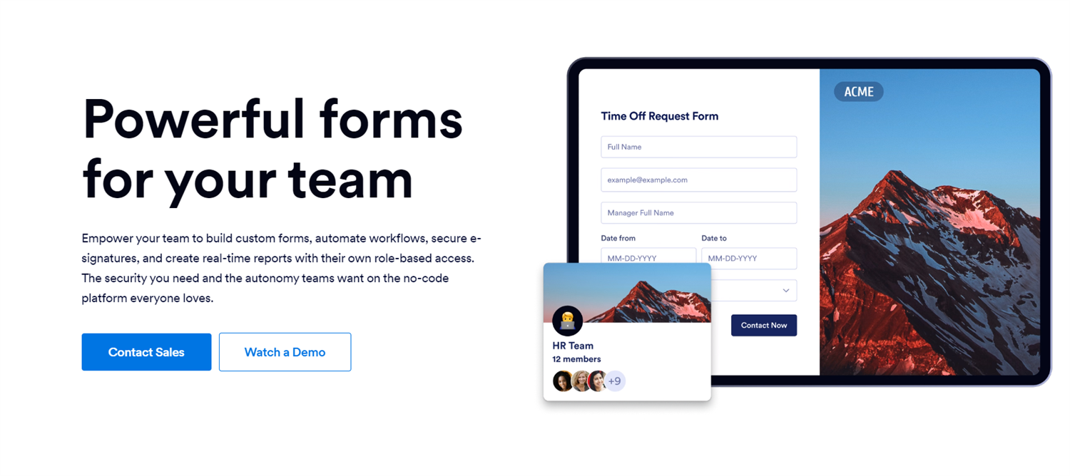 Jotform home page