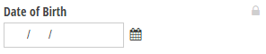 Date of birth field locked and protected.