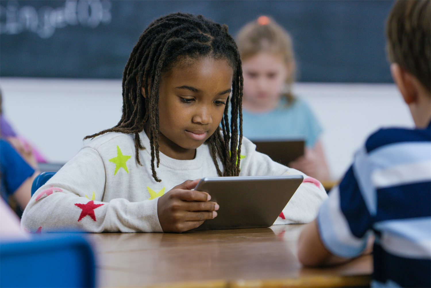 student on tablet