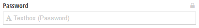 Textbox field set to the Password type.