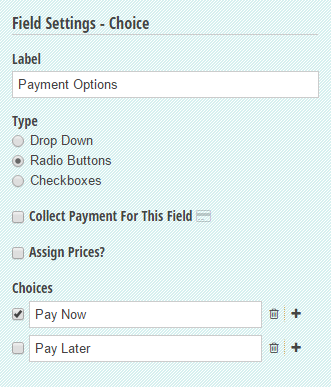 A dialog box for adding and editing displayed choice options.