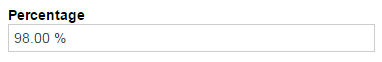 A number field set to the percentage type.