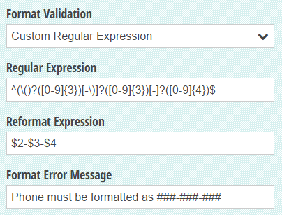 Building a regular expression in Cognito Forms.