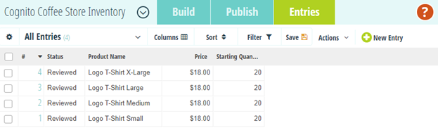 Use the Import option on the Entries page to upload or update entry data in bulk using an Excel document.