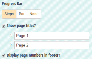 Customize multi-page form titles.