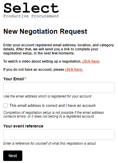 Select New Negotiation Request Form.