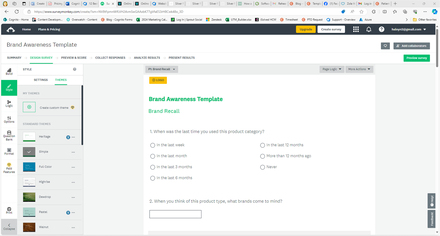 SurveyMonkey Brand Awareness Template.