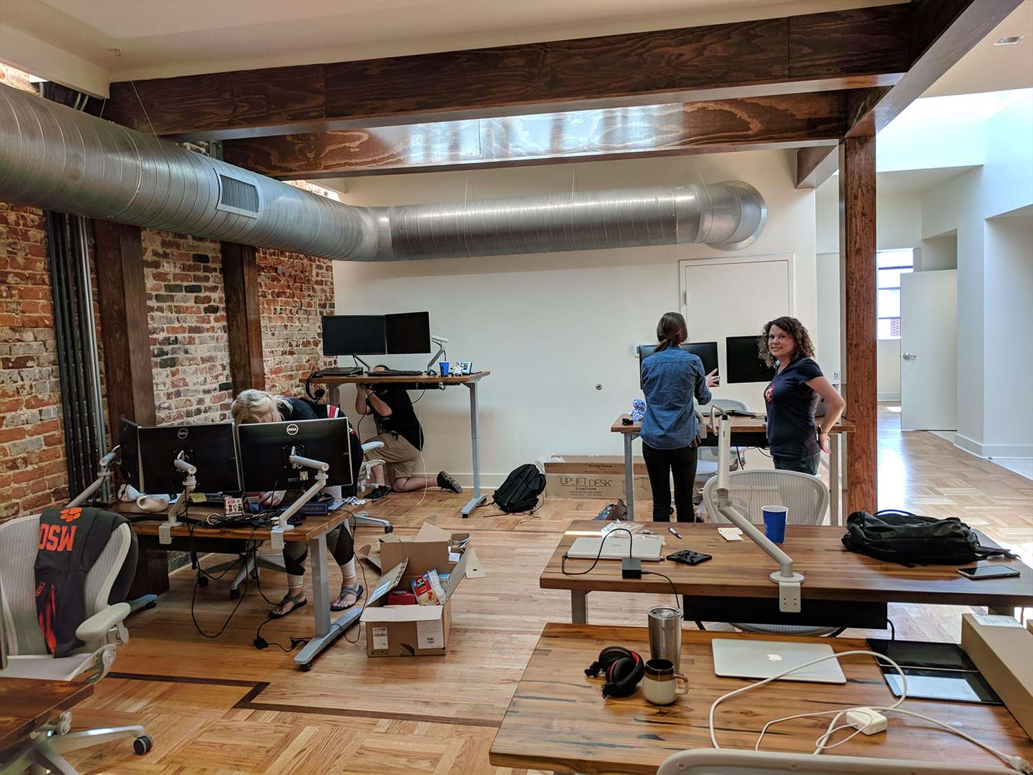 Next came setting up our desks.