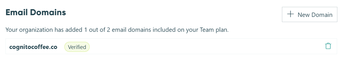 The email domain is now verified.