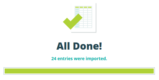 Successfully imported 24 entries.