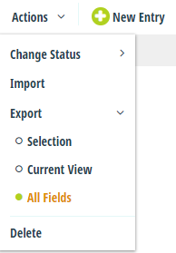 Export entry data using the All Fields option.