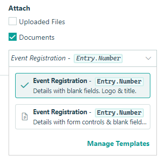 Attaching generated documents to email notifications