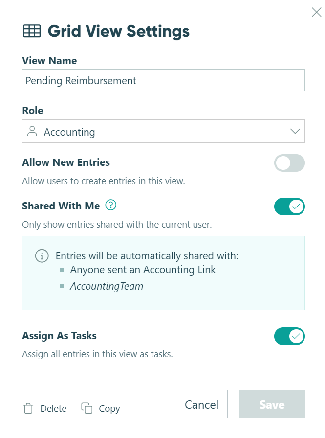 Creating a new grid view