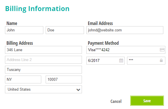 invoice to go change name and billing information