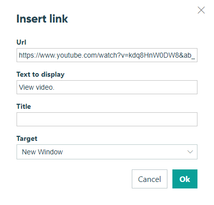 How to add a video to a form using the Content field.