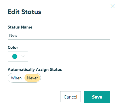 Edit a status in the Workflow menu.