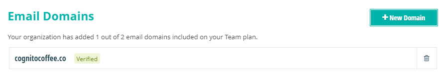 The email domain is now verified.