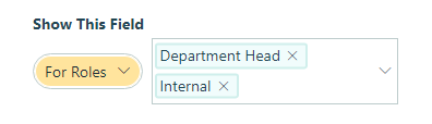 Conditionally show the Department Head section based on role.