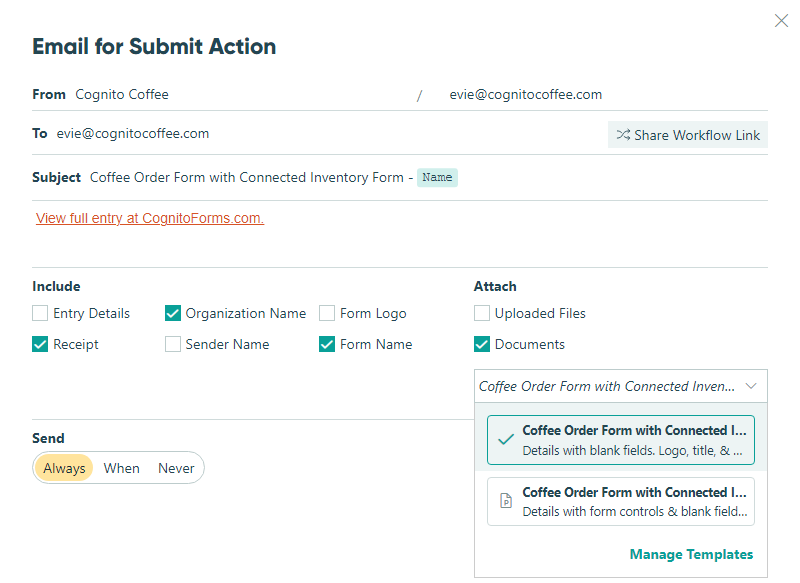 generating PDF and Word documents from your form entry data