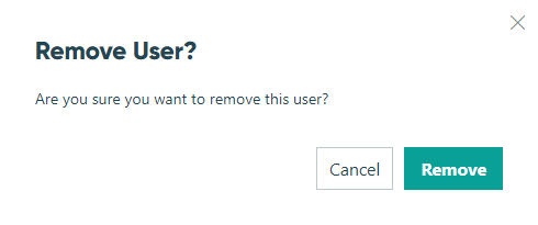 Confirm delete to remove user from an organization.