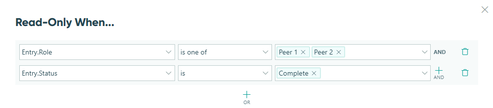 Set conditions for Form Read-Only.