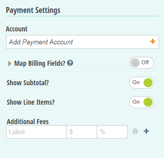 Add your payment account in the payment settings block.
