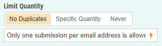 Limiting to one unique email address.