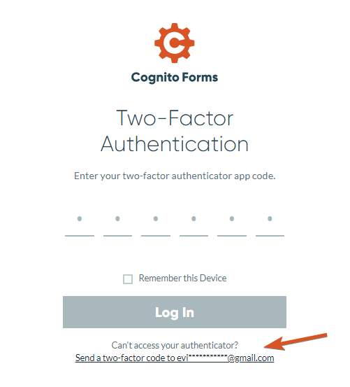 You can log in using the backup email that you added when setting up two-factor authentication for your account.