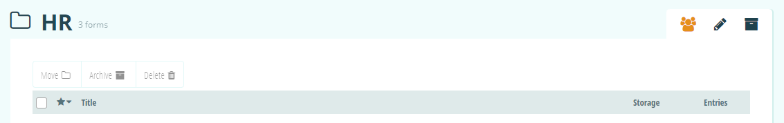 Select the Users icon in the top right corner to assign permissions for individual folders.