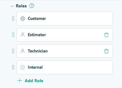 Workflow roles can be specified as Public, Internal or Other.