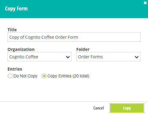 Edit the settings of your copied form.