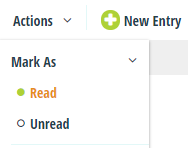 Manually mark entries as Read or Unread using the Actions option.
