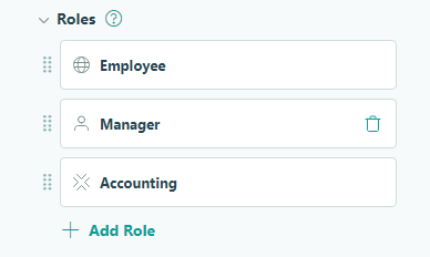 Roles for expense report workflow.