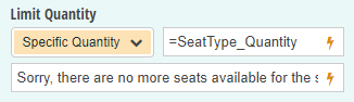 Limit quantities based on the number of seat types available.