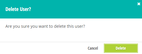 Confirm delete to remove user from an organization.