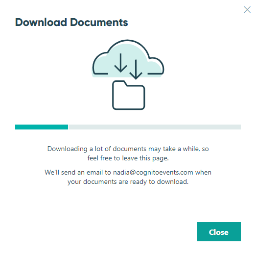 A bulk document download in progress.