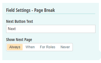 Page break settings.