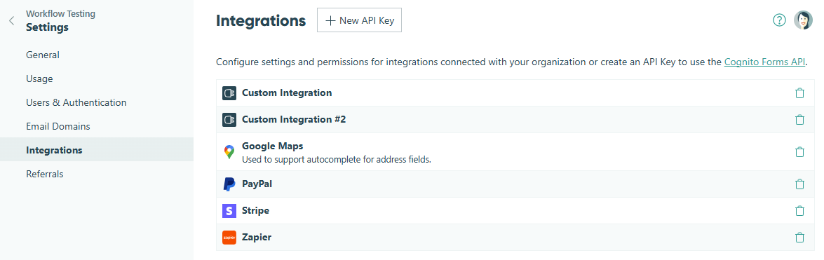 Managing third-party integrations