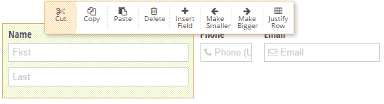 Choose this option to fit fields evenly in a row.