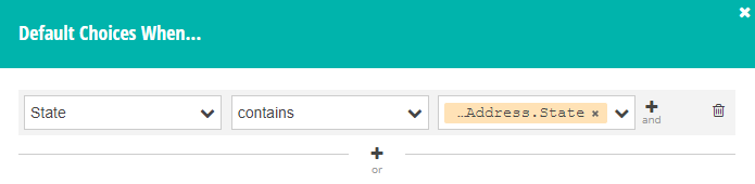 Default choices based on the customer's address.