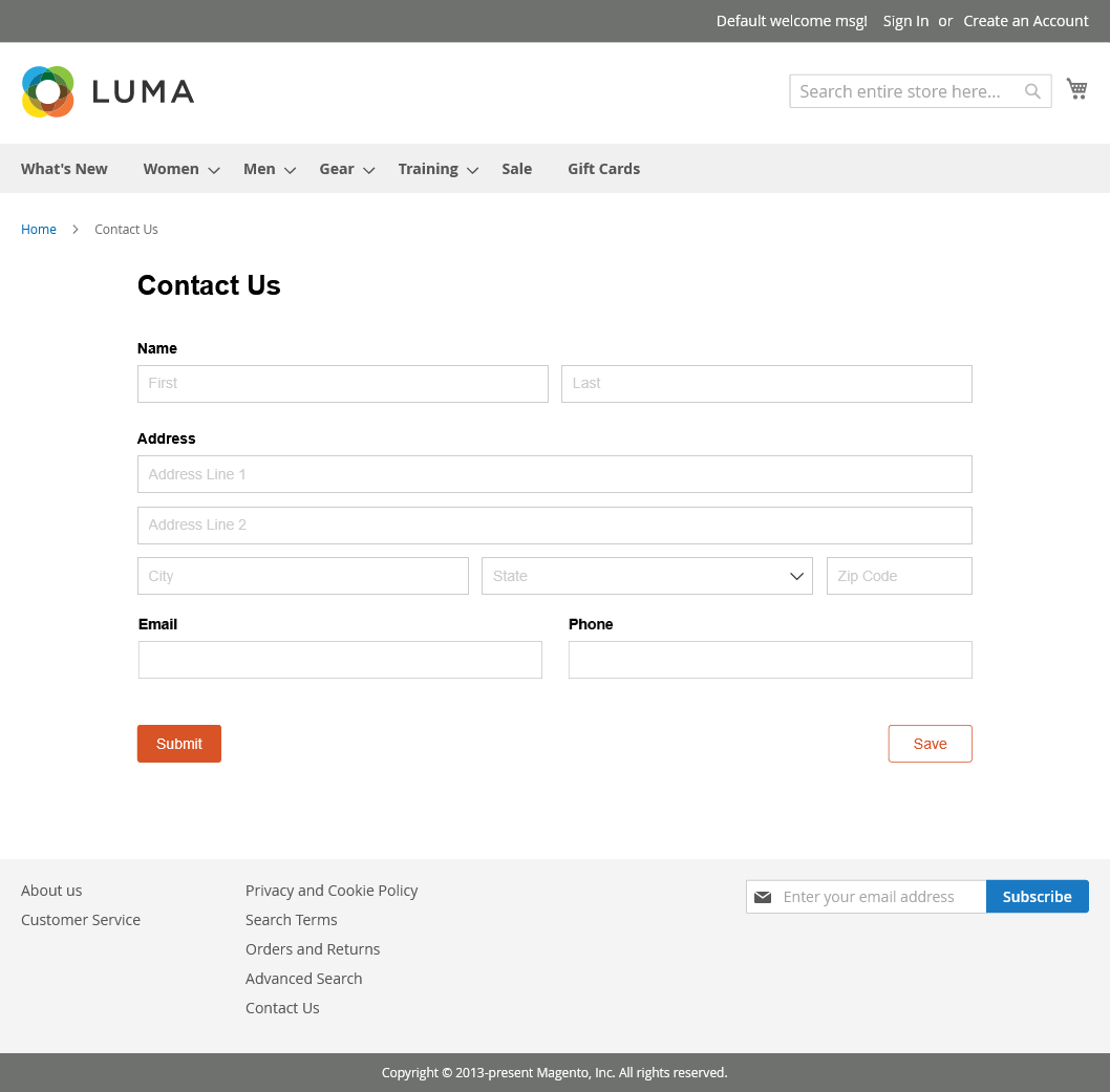 Form embedded on a Magento Site.