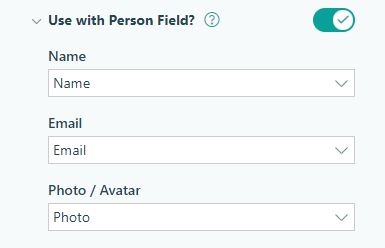 Map the matching fields from each drop-down