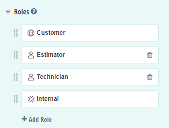 Roles included in a Service Request workflow.