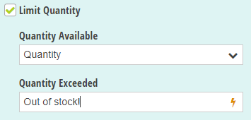 Limit Quantity option.