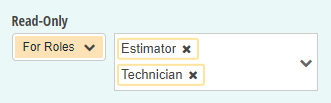 Show this field for Estimator and Technician roles.