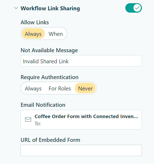 Workflow links that enable users to view or edit an entry based on role